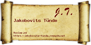Jakobovits Tünde névjegykártya
